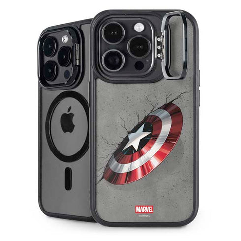 Marvel Captain America Shield Break iPhone 15 Pro Kickstand Case